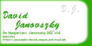 david janovszky business card